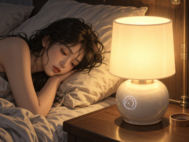 智能语音控制陶瓷床头灯,卧室助眠氛围灯推荐