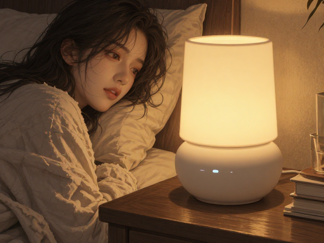 智能语音控制陶瓷床头灯,卧室助眠氛围灯推荐