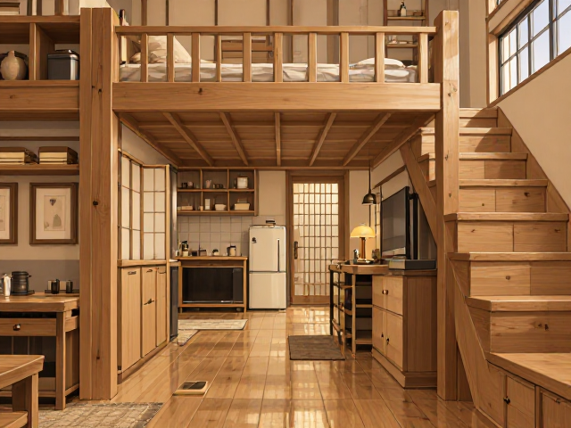 小户型LOFT装修灵感,日式原木风打造温馨阁楼空间