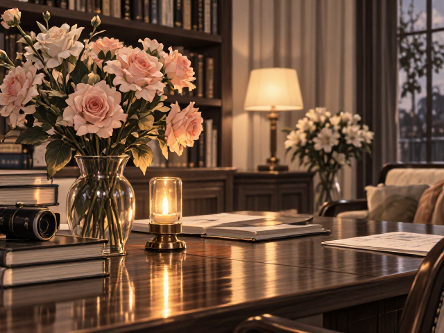 北欧轻奢摆件点缀书房书桌,营造优雅浪漫气息