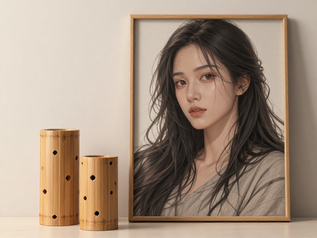 北欧轻奢竹木摆件搭配标准挂画,打造天然质感家居美学
