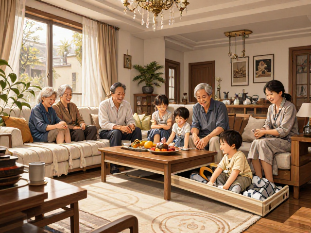 多代同堂家用客厅装修,兼顾老人小孩的安全与舒适设计指南