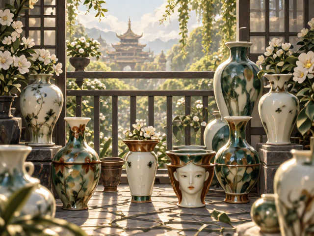 阳台户外陶瓷摆件推荐,釉下彩釉上彩工艺性强,打造高级感花园