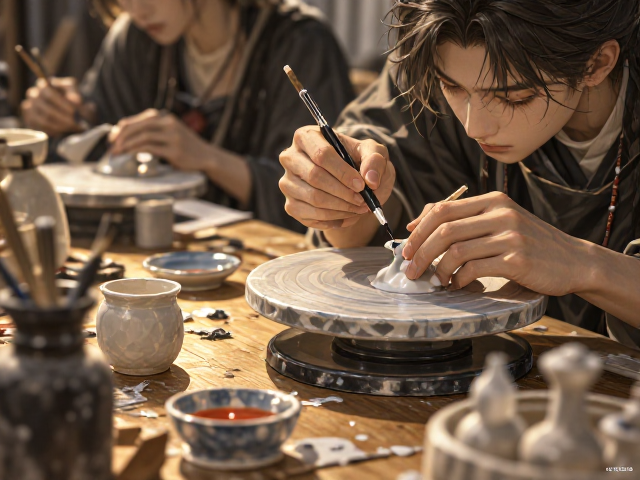 陶瓷摆件DIY,可塑性强造型自由,水性漆上色环保无异味