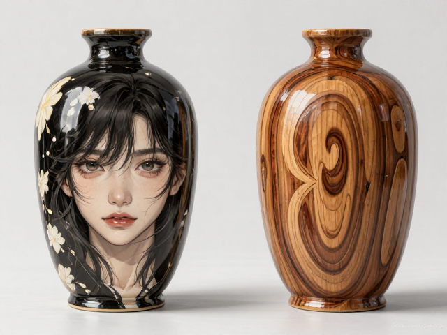 木纹转印陶瓷摆件,釉下彩与釉上彩工艺解析,打造高质感家居美学