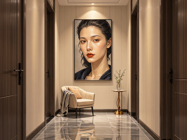 玄关入户摆件推荐,走廊端景与单人椅搭毯的软装灵感