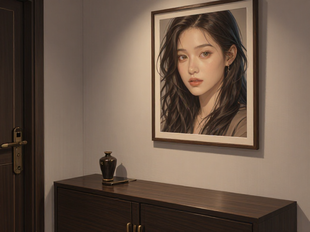 玄关入户这样装,扶手旁矮柜,墙面挂画,颜值翻倍超吸睛