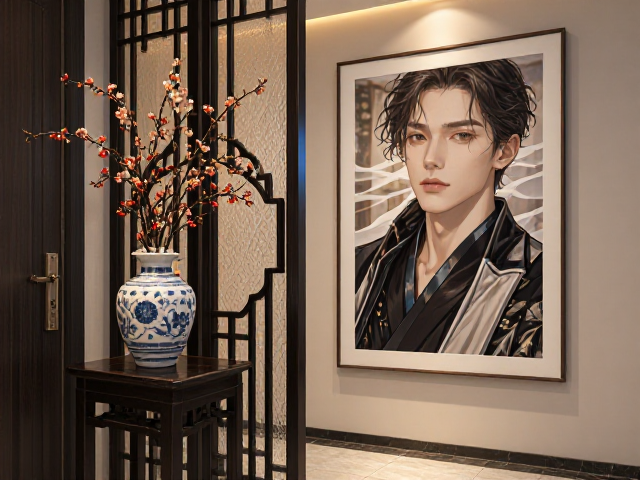 玄关入户摆件与屏风隔断搭配指南,走廊挂画提升家居格调