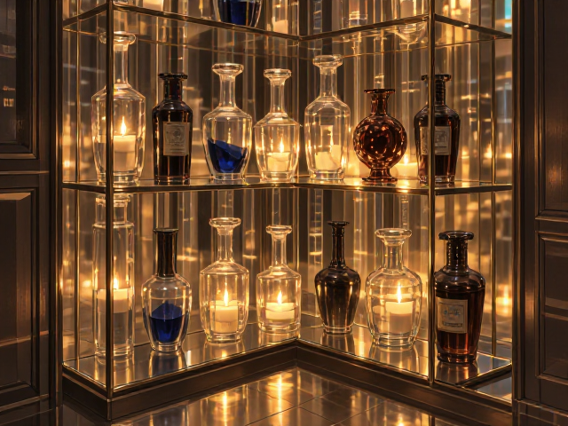玄关转角异形空间怎么摆？玻璃通透摆件显大又高级
