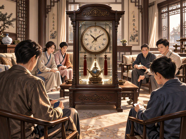 中式传统钟摆件,多人家庭聚会客厅软装装饰指南
