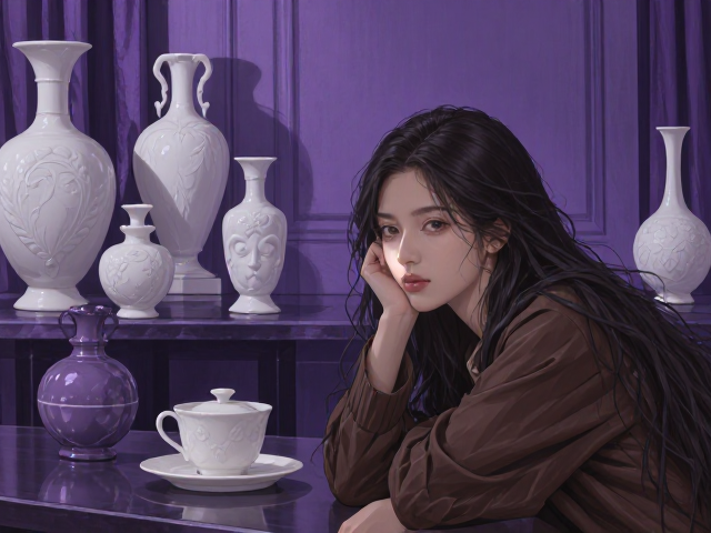 紫色系与棕色系白色摆件搭配指南,打造高级感家居氛围