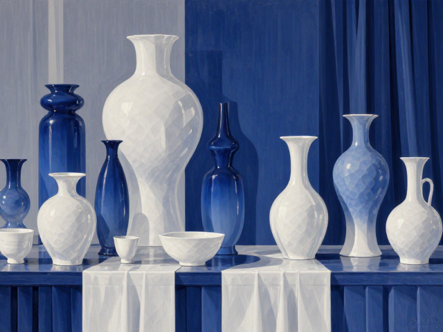 蓝色系渐变白色摆件,家居软装高级感搭配灵感