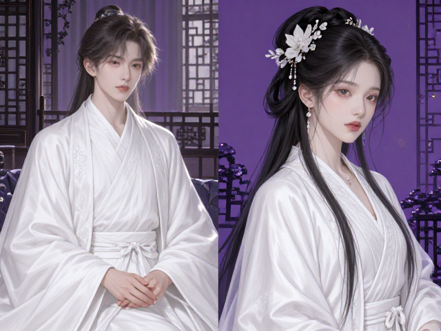 白色摆件搭配紫色系中式沉稳色,打造高级家居美学