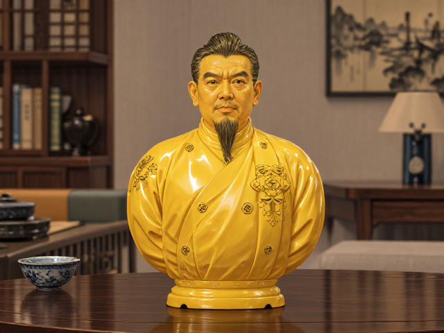 帝王黄摆件搭配中式沉稳色,打造高级家居格调
