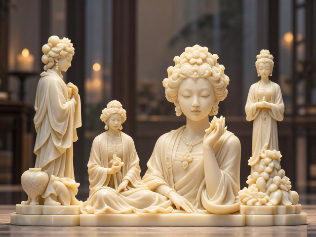 象牙白摆件搭配互补色撞色设计,打造高级家居美学