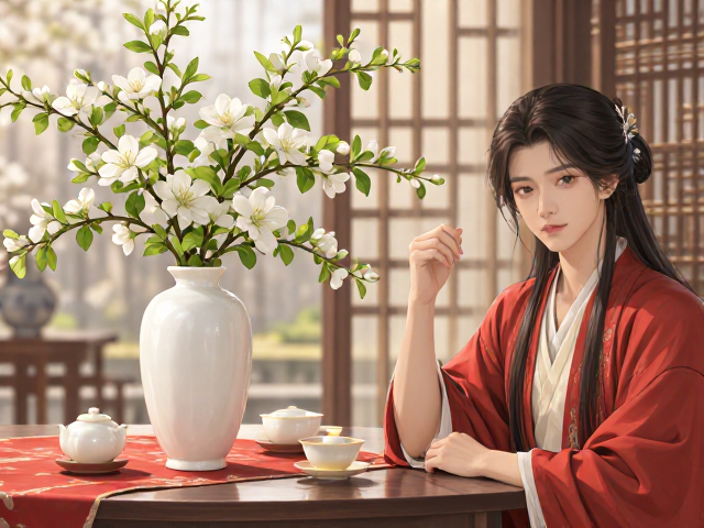春季嫩色系白色摆件搭配中国红,打造高颜值家居新风尚