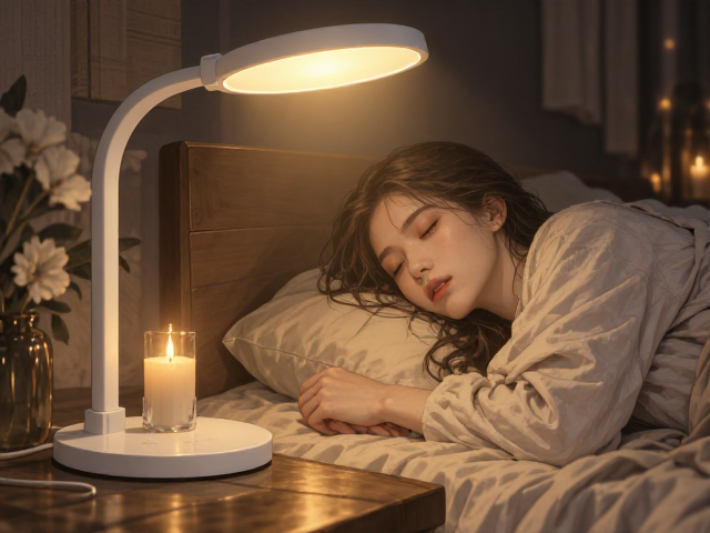 白色浪漫烛光色护眼灯,低蓝光危害,打造温馨睡眠氛围