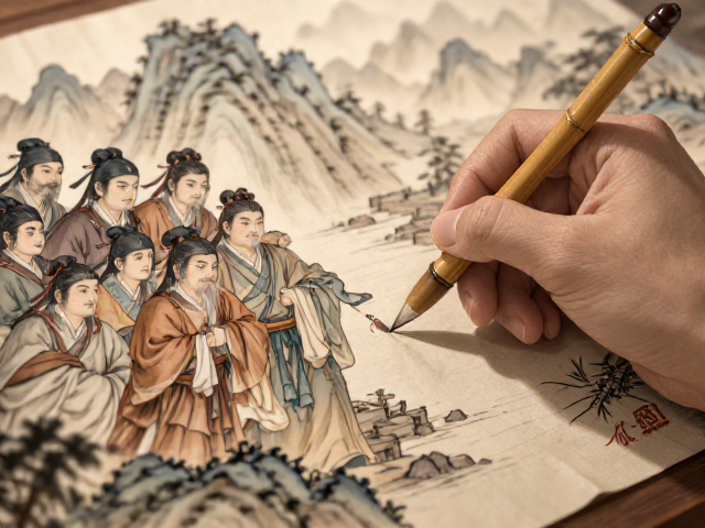 弯头竹笔在内画创作中的独特作用