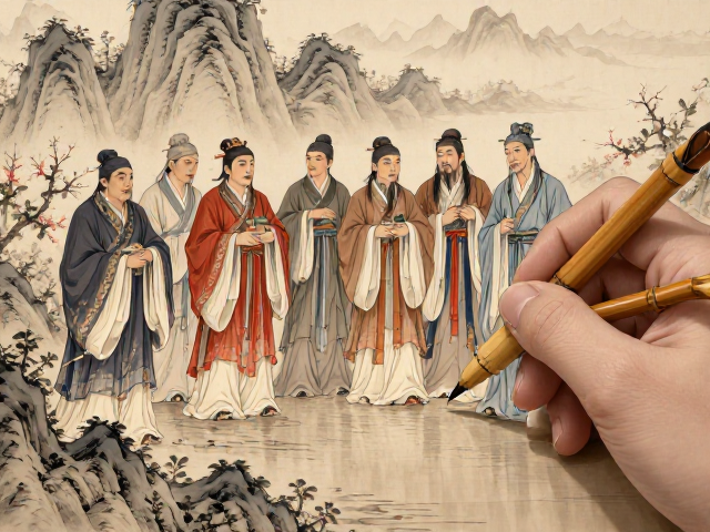 内画山水纹样八仙人物，搭配弯头竹笔创作，尽显非遗艺术魅力