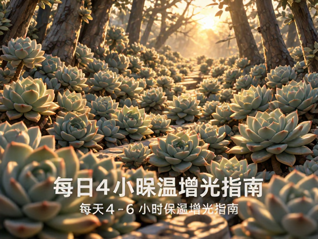 多肉冬季光照管理，每日4-6小时保温增光指南