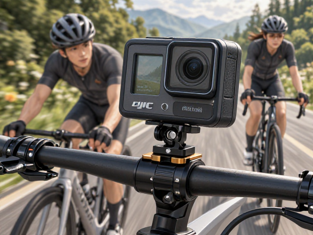 DJI Action车把支架，铝合金CNC加工稳固防震，骑行拍摄更清晰