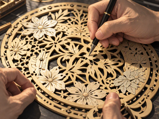 镂空工艺摆件制作,浮雕贴花与精密铆接的视觉盛宴