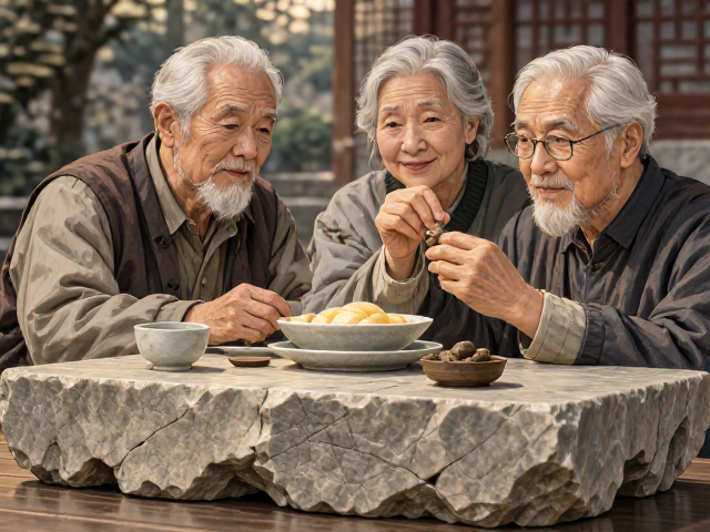 天然石材摆件,60岁以上老人健康养生与怀旧家居首选