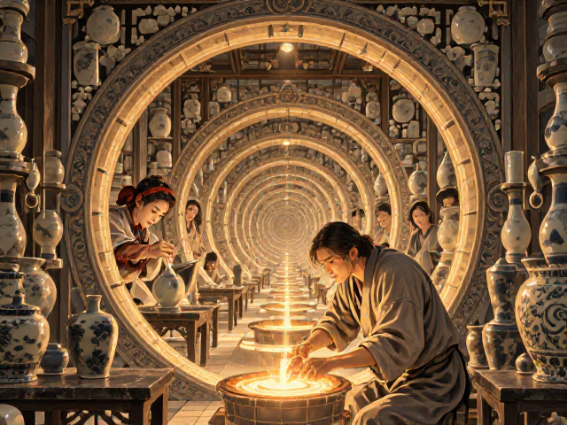 陶瓷烧制巨幅装饰画框,打造圆形钟表艺术空间