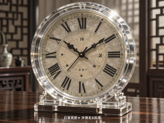 中式传统透明水晶圆形钟表,高雅家居装饰与风水寓意解析