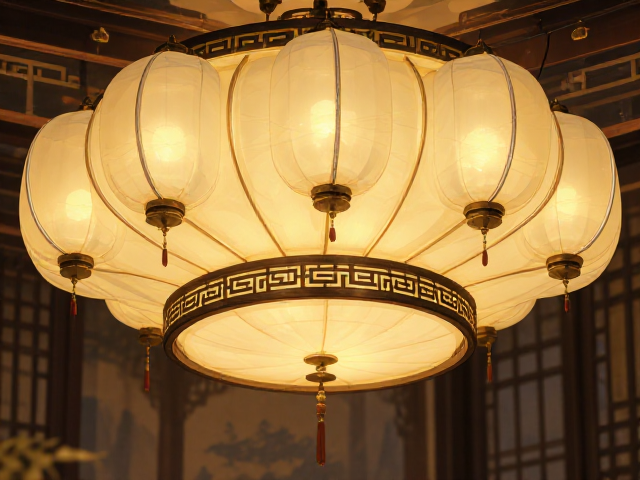 中式典雅可调光阻燃材料灯具,安全与美感并存