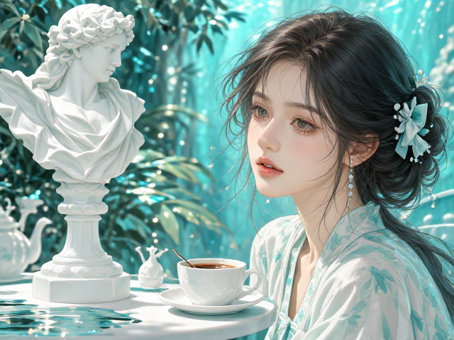 白色摆件怎么搭出彩?咖啡与青色系的视觉魔法