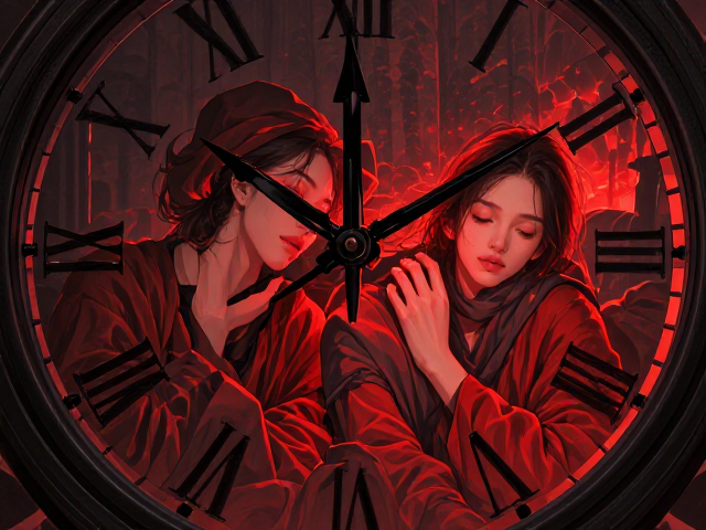 黑色钟表下的宁静时刻，红色热情点亮生活放松指南