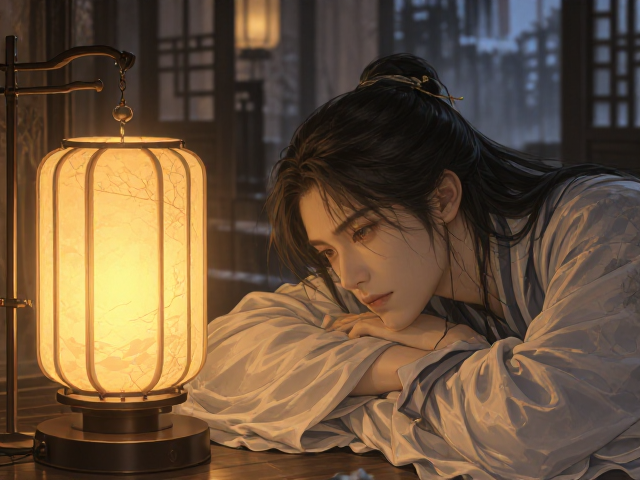 中式可调光台灯，300-500lm低亮度护眼，营造静谧禅意氛围