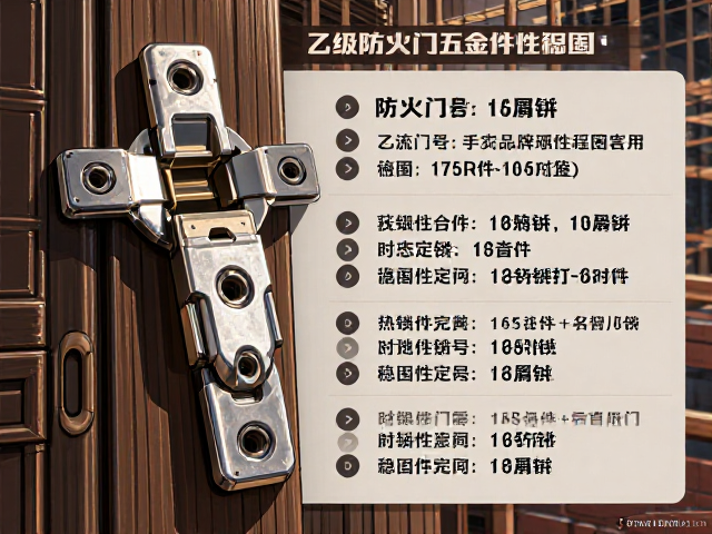 乙级防火门铰链与五金件稳固性如何?主流产品名称与规格型号详解