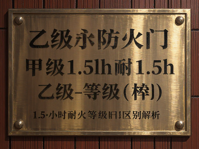 乙级防火门铭牌标准，永久标识与甲级1.5h耐火等级区别解析