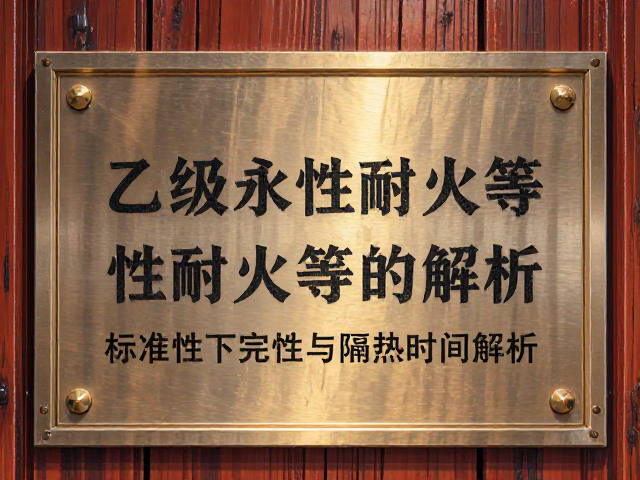 乙级永久性耐火等级铭牌,标准火灾下完整性与隔热时间解析