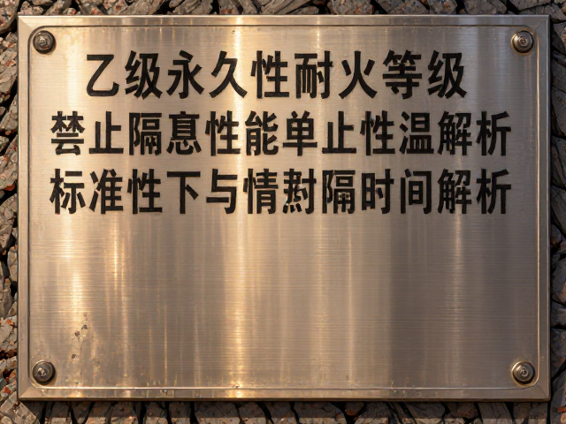 乙级永久性耐火等级铭牌,标准火灾下完整性与隔热时间解析