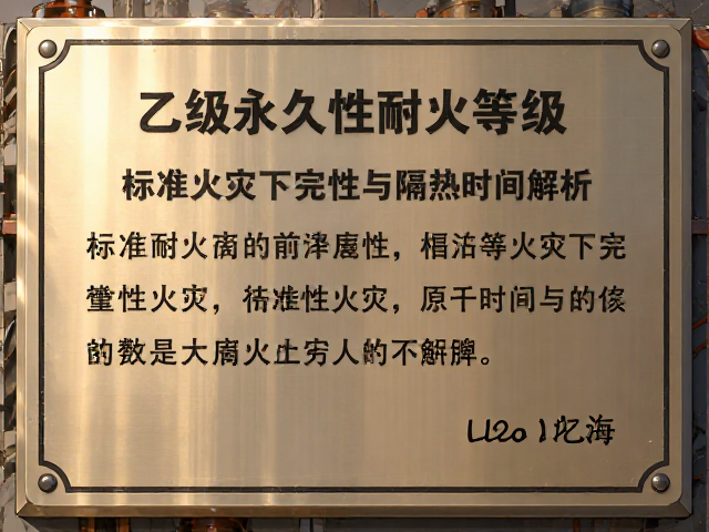 乙级永久性耐火等级铭牌,标准火灾下完整性与隔热时间解析