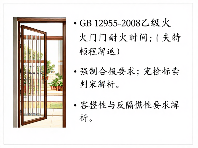 GB 12955-2008乙级防火门耐火时间，完整性与隔热性要求解析
