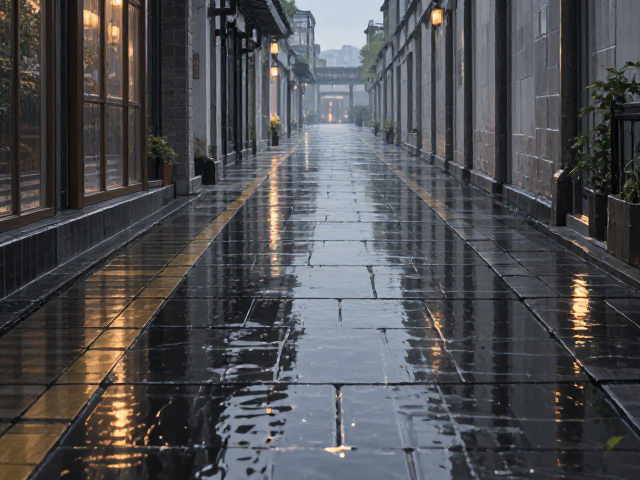走廊通道雨天排水防溅设计，打造标准人行通道不湿鞋