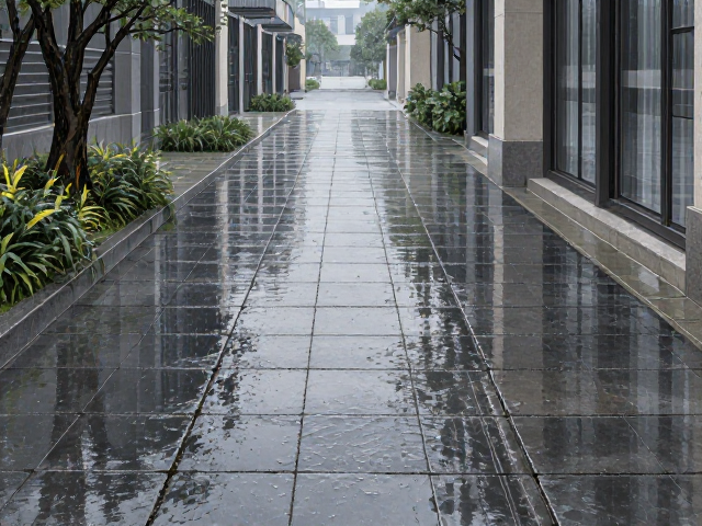 走廊通道协调庭院铺装，雨天排水防溅设计指南