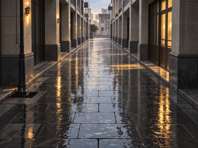 走廊通道协调庭院铺装，雨天排水防溅设计指南