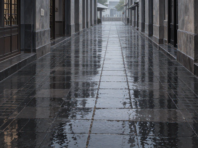 走廊通道协调庭院铺装，雨天排水防溅设计指南