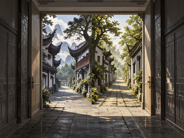 四季景观变换下的走廊通道,挑高双层门洞设计灵感