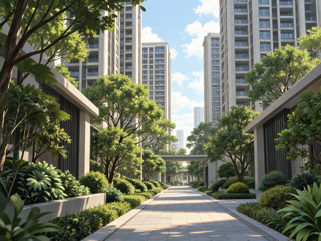 高层住宅走廊通道搭配景观绿化，打造呼吸感公共空间