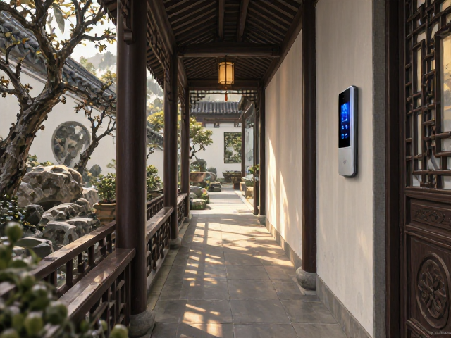 新中式庭院设计，走廊通道与智能家居集成，打造智慧雅居