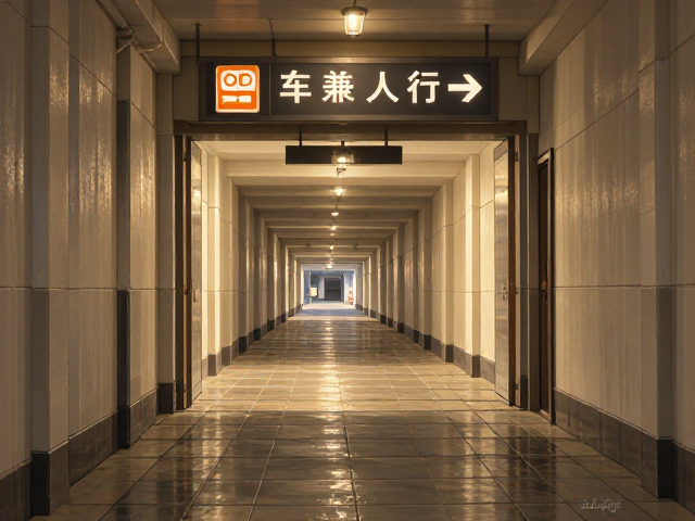 走廊通道设计,车行兼人行次入口/后门的安全与流量优化