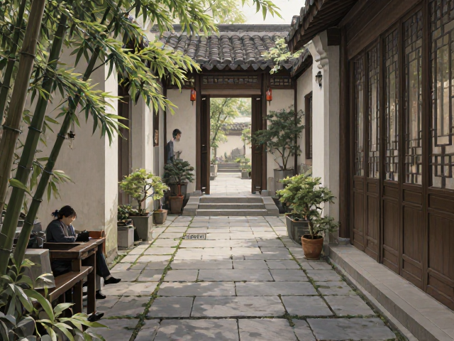独居人士新中式庭院走廊通道设计，打造静谧私密生活空间
