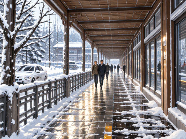 雪天承重抗冻,车行兼人行走廊通道选型与施工指南