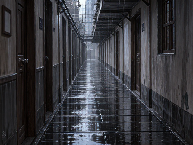 走廊通道隔音降噪与雨天排水防溅解决方案